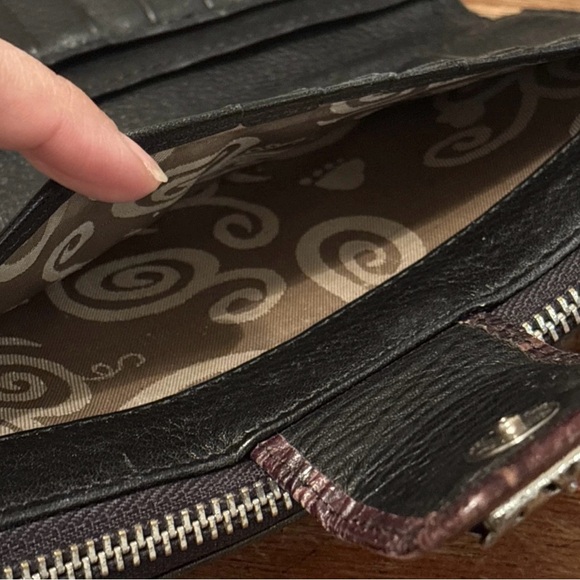 Vintage Brighton Pebble Black‎ Brown Leather Wallet - Picture 11 of 16